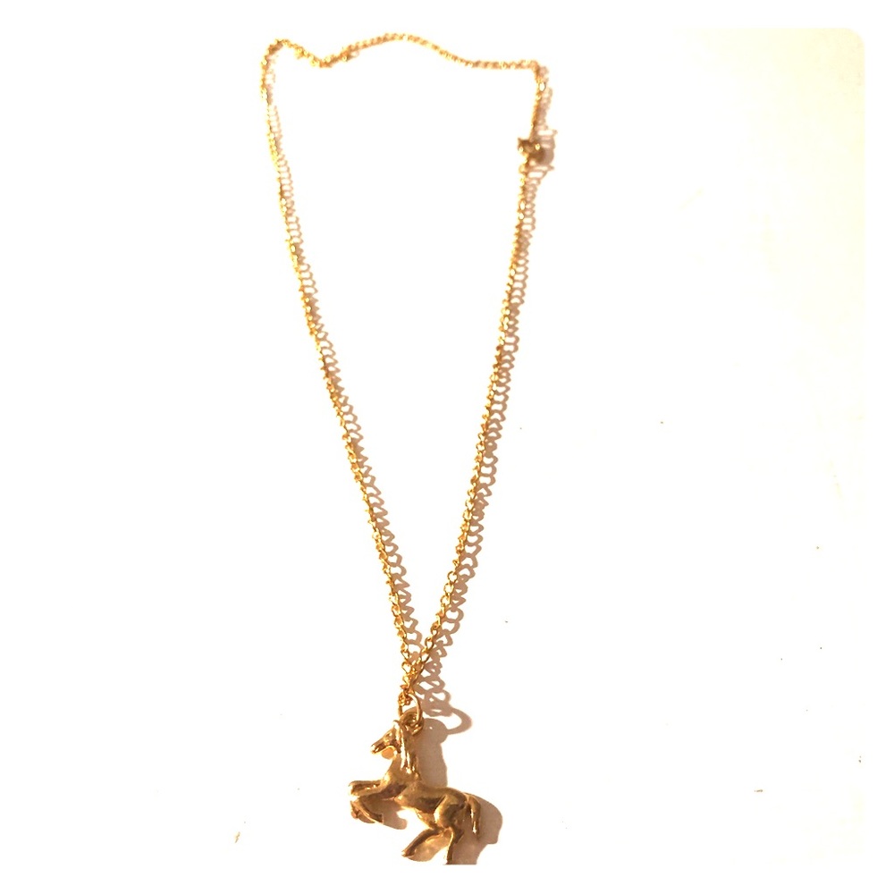 Gold Horse Charm Necklace